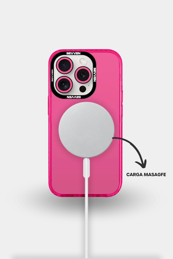 Carcasa MagSafe + Protector de cámara para iPhone fucsia