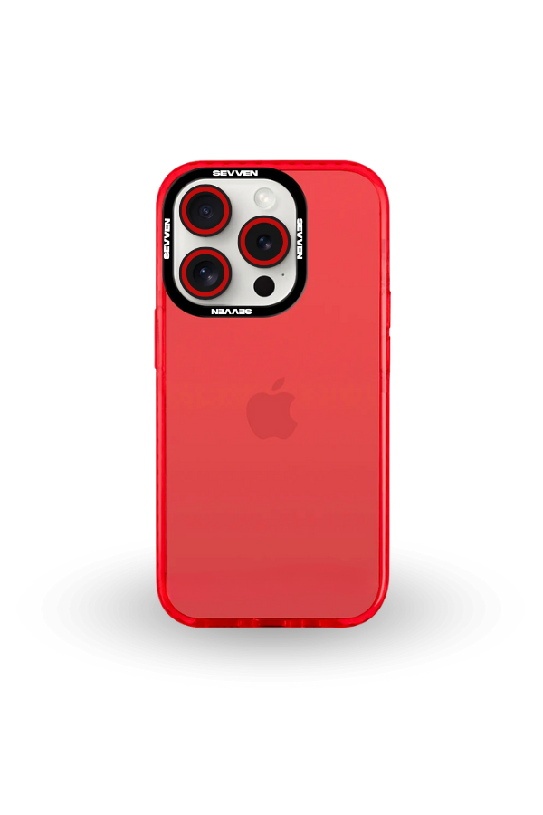 Carcasa+ protector de cámara para iPhone roja